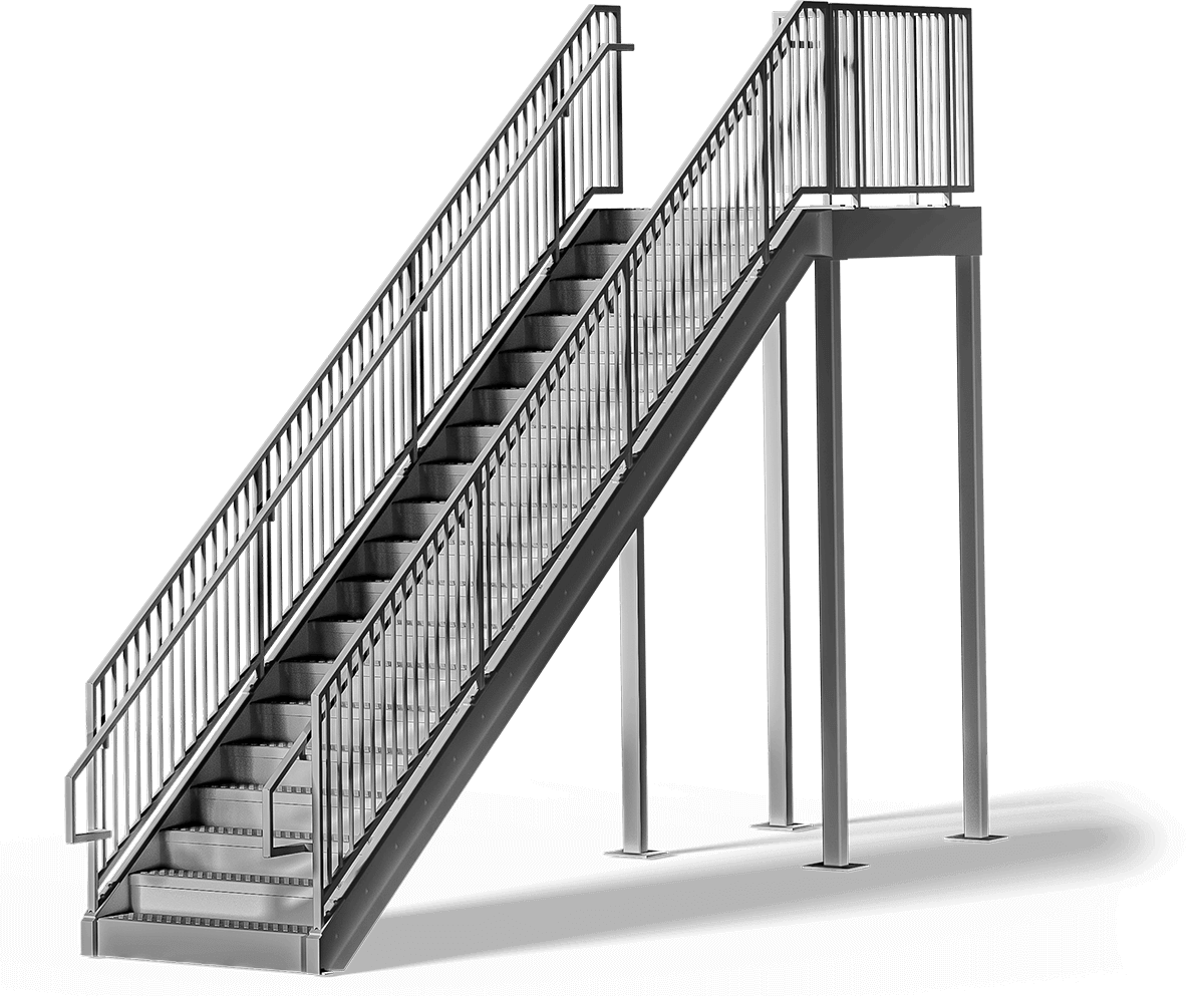 Prefabricated Metal Stairs, Customizable Steel Staircases